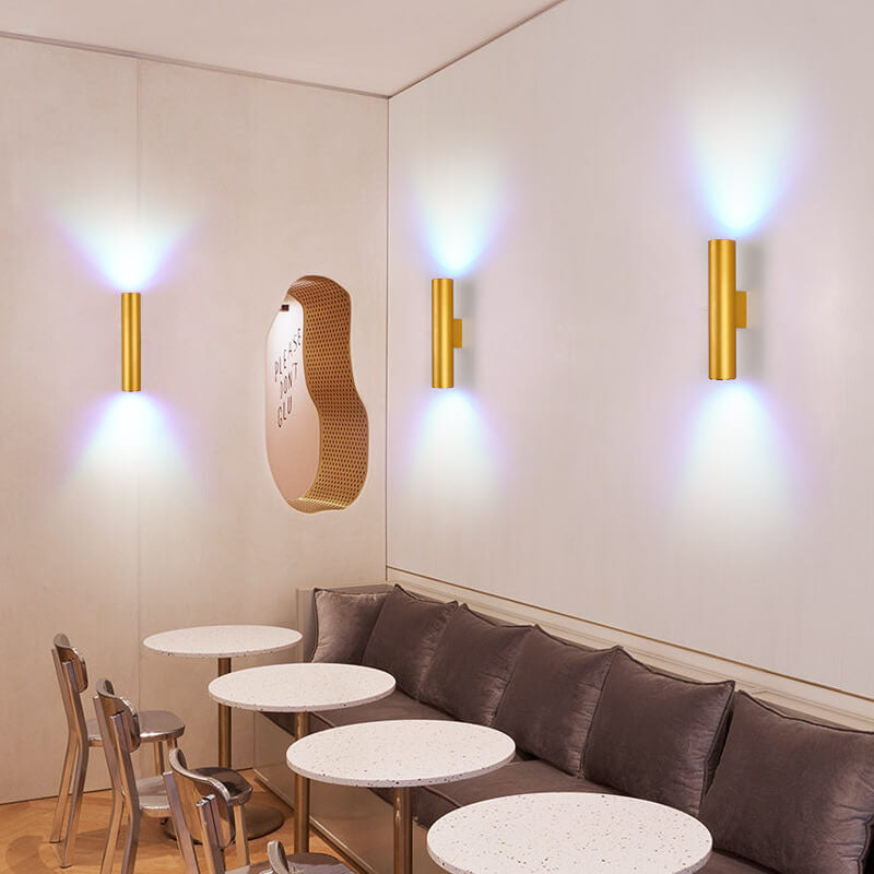Modern Cylindrical LED 2-Light Wall Sconce