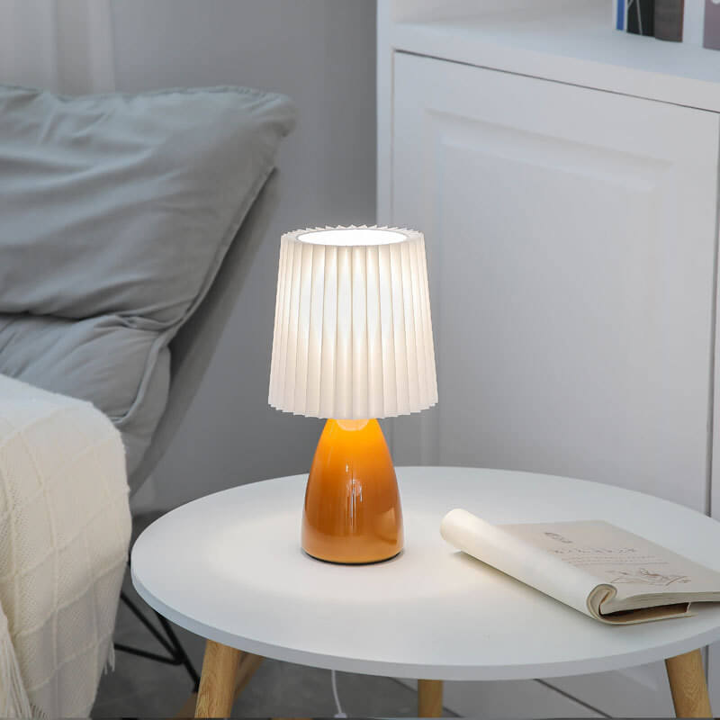 Nordic Glass Pleated Shade Table Lamp 1-Light