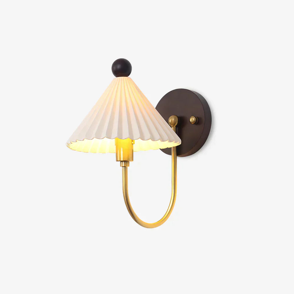 Retro Nordic Ceramic Pleated Wall Sconce LED 1-Light