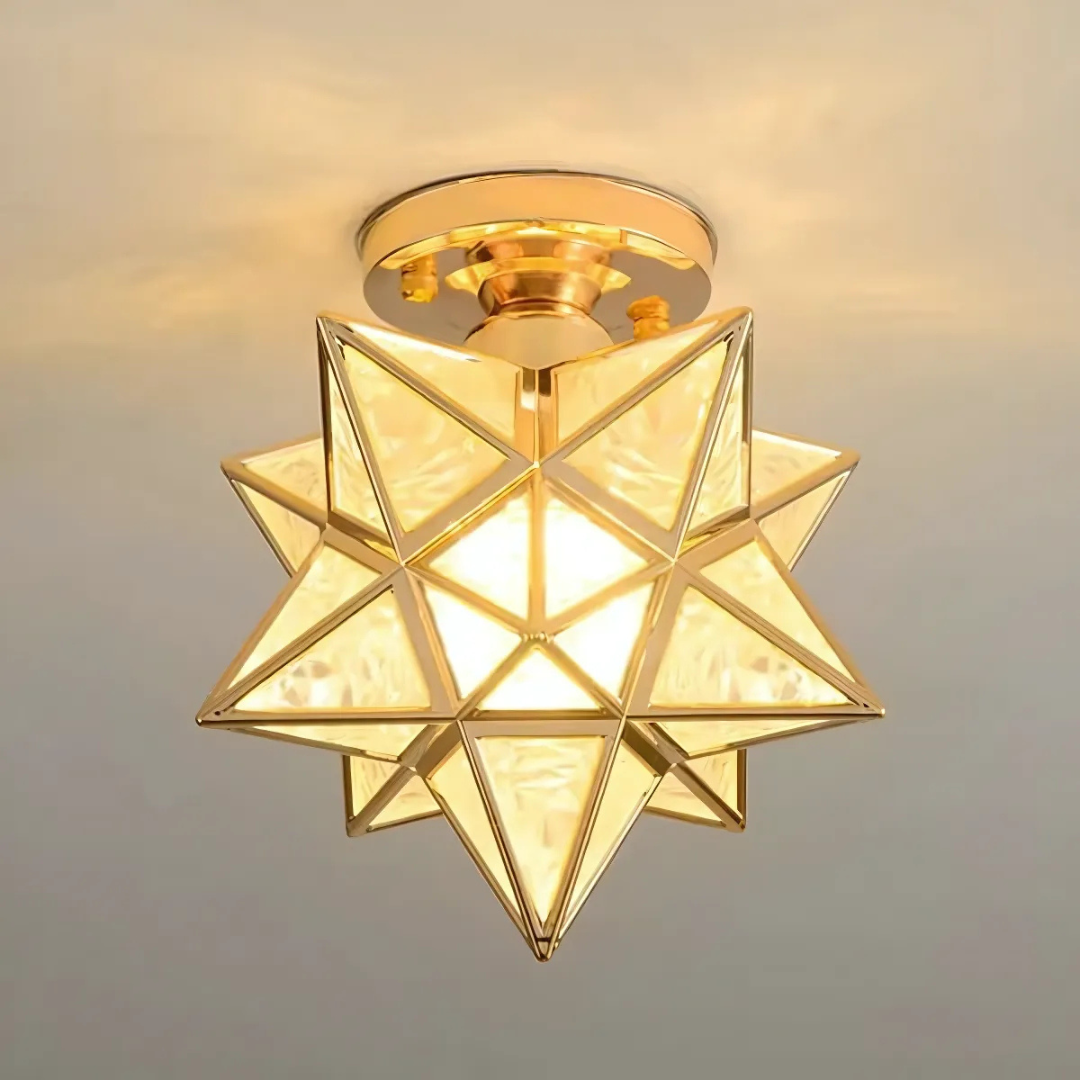 Modern Glass Star LED Ceiling Light 1-Light