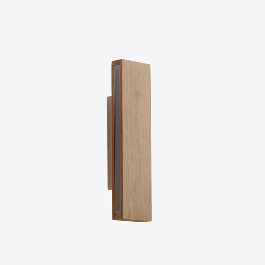 Japanese Wood Rectangular LED Wall Sconce