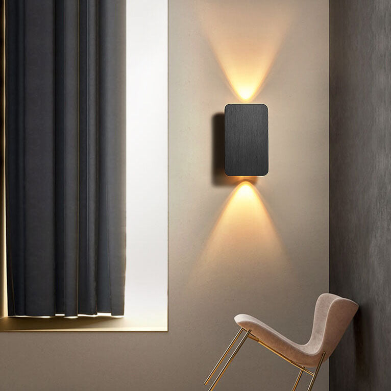 Nordic Minimalist Glass Rectangular LED Wall Sconce Light 2-light