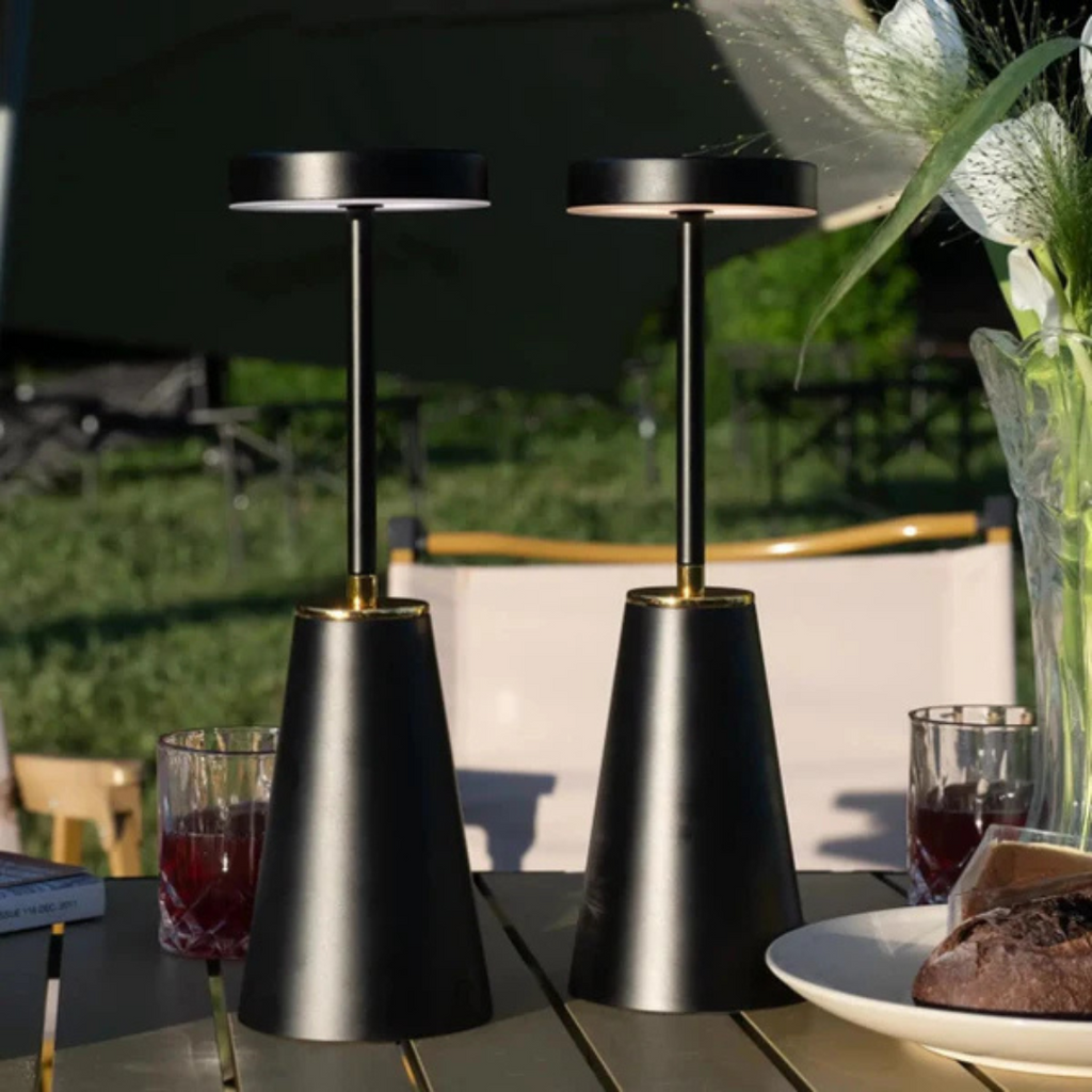 Modern Iron Cone LED Rechargeable Table Lamp 1-Light