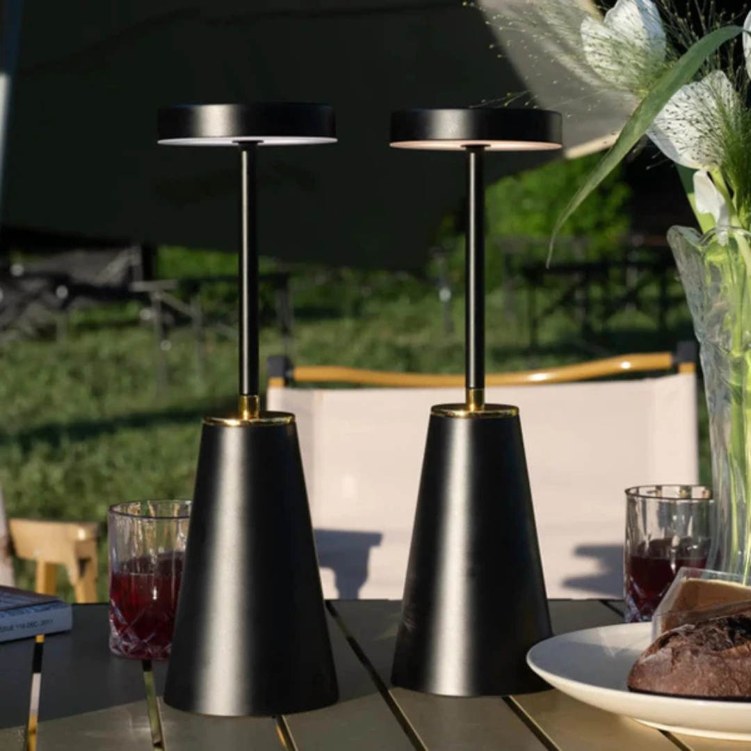 Modern Iron Cone LED Rechargeable Table Lamp 1-Light