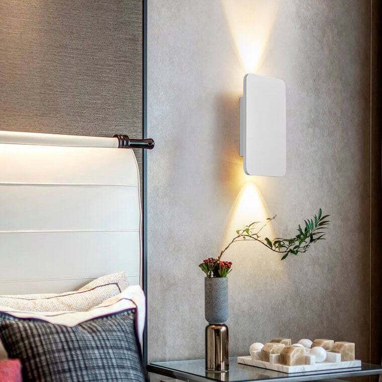 Nordic Minimalist Glass Rectangular LED Wall Sconce Light 2-light