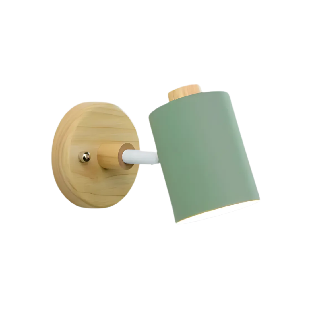 Modern Minimalist Wood Cylinder LED Wall Sconce 1-light