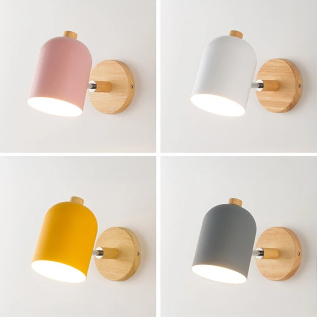 Scandinavian Wood Cylinder LED Wall Sconce 1-light