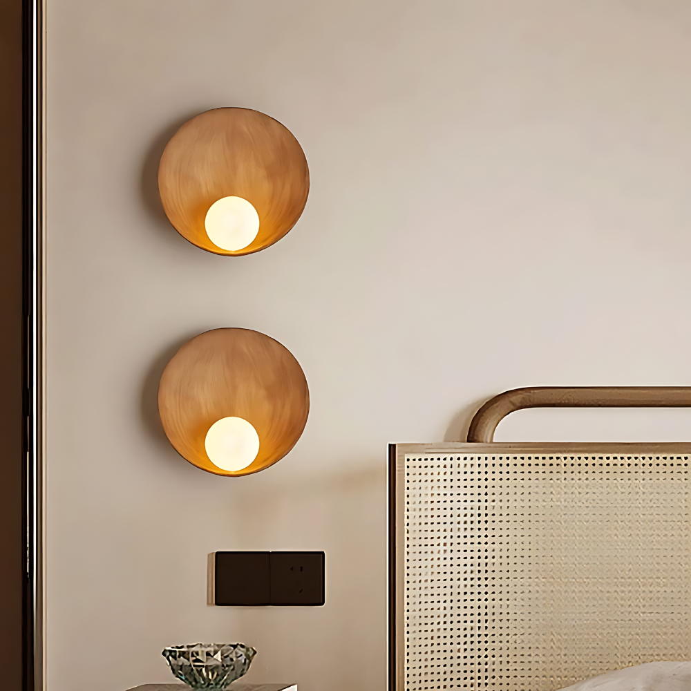 Modern Japandi Resin Bowl Wall Sconce G9 1-Light
