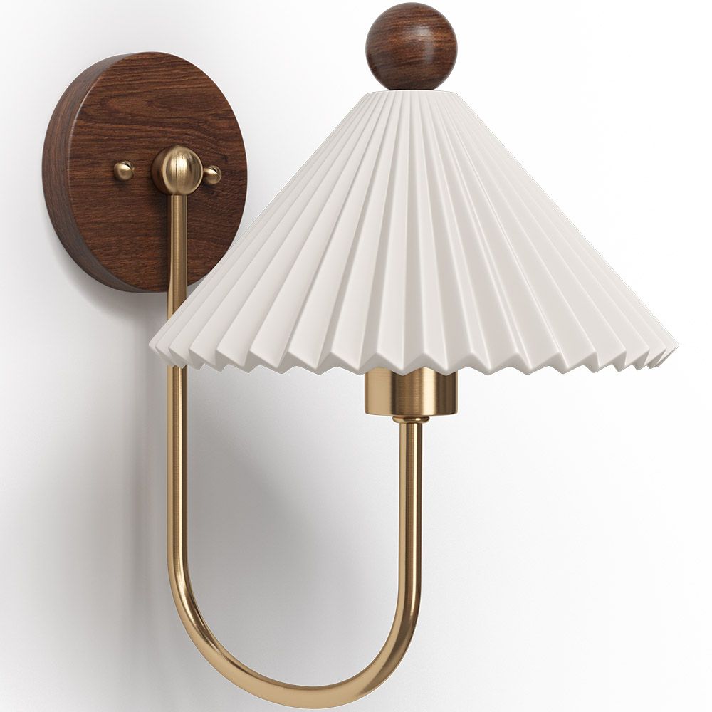 Retro Nordic Ceramic Pleated Wall Sconce LED 1-Light