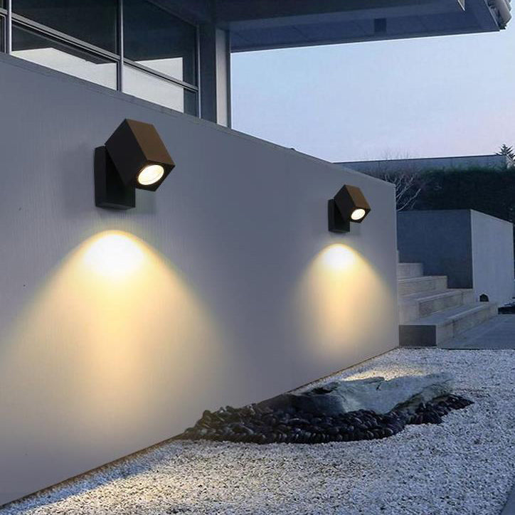 Modern Square Adjustable LED Outdoor Wall Sconce 1-Light