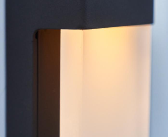 Modern Square Frosted Glass Solar LED Wall Sconce
