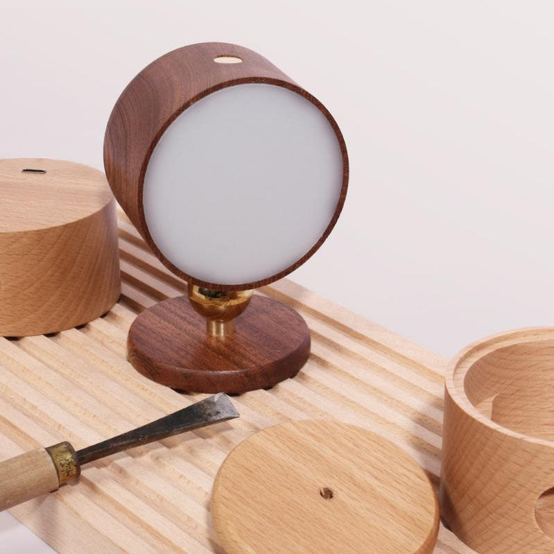 Minimalist Wooden Round LED Wall Sconce 1-Light