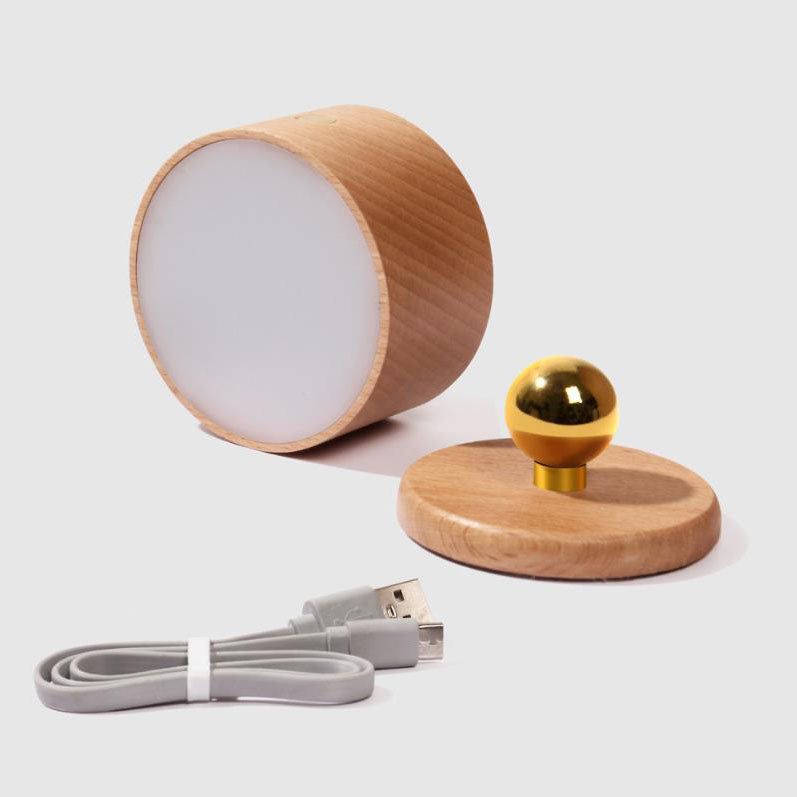 Minimalist Wooden Round LED Wall Sconce 1-Light