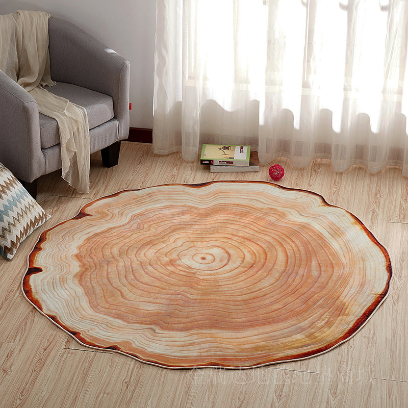 Guili | Multicolor 3D Tree Rings Carpet Polypropylene Contemporary Carpet Washable Non-Slip Back Animal-Friendly Carpet for Living Room