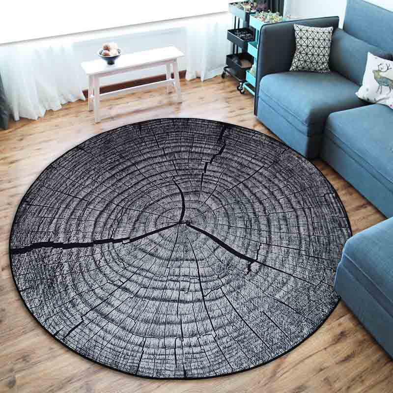 Guili | Multicolor 3D Tree Rings Carpet Polypropylene Contemporary Carpet Washable Non-Slip Back Animal-Friendly Carpet for Living Room