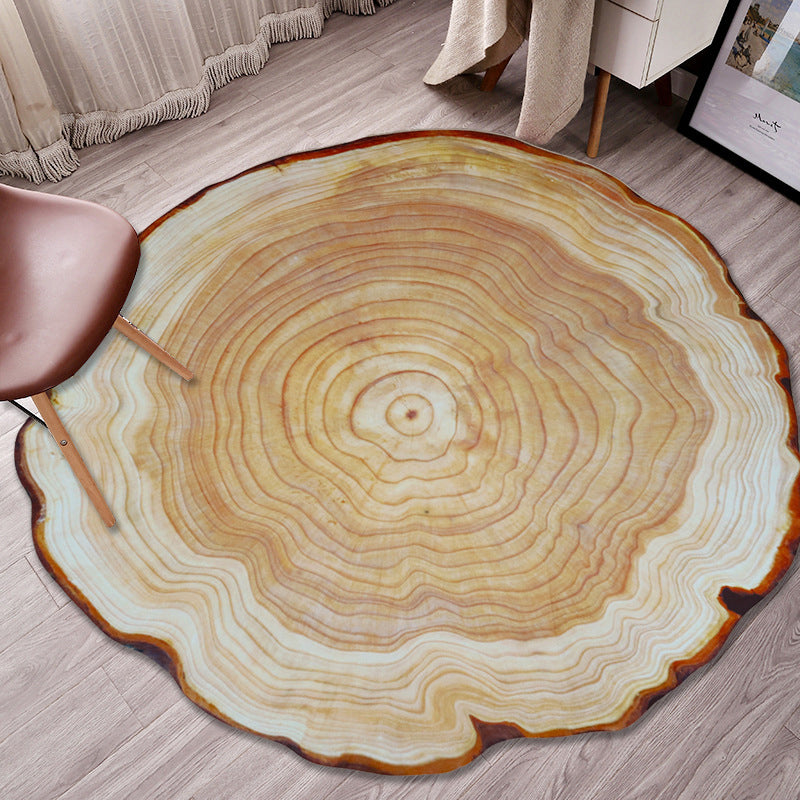 Guili | Multicolor 3D Tree Rings Carpet Polypropylene Contemporary Carpet Washable Non-Slip Back Animal-Friendly Carpet for Living Room