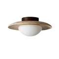 Nordic Minimalist Travertine Round LED Ceiling Light 1-Light