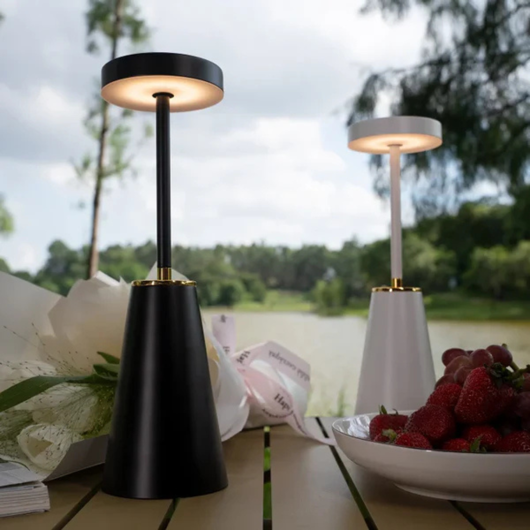 Modern Iron Cone LED Rechargeable Table Lamp 1-Light