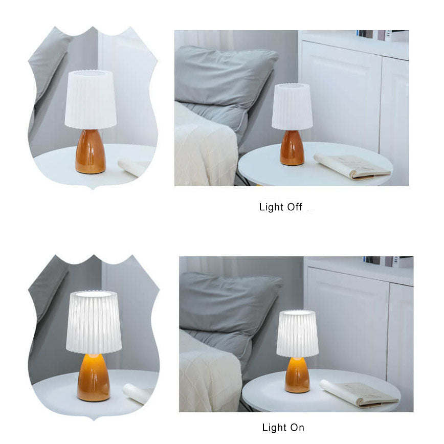 Nordic Glass Pleated Shade Table Lamp 1-Light