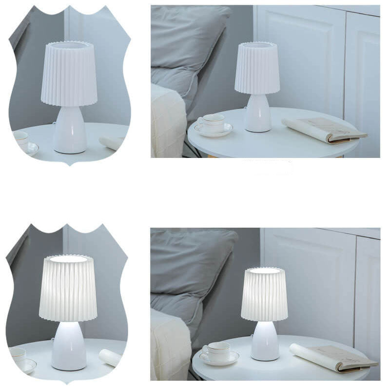 Nordic Glass Pleated Shade Table Lamp 1-Light