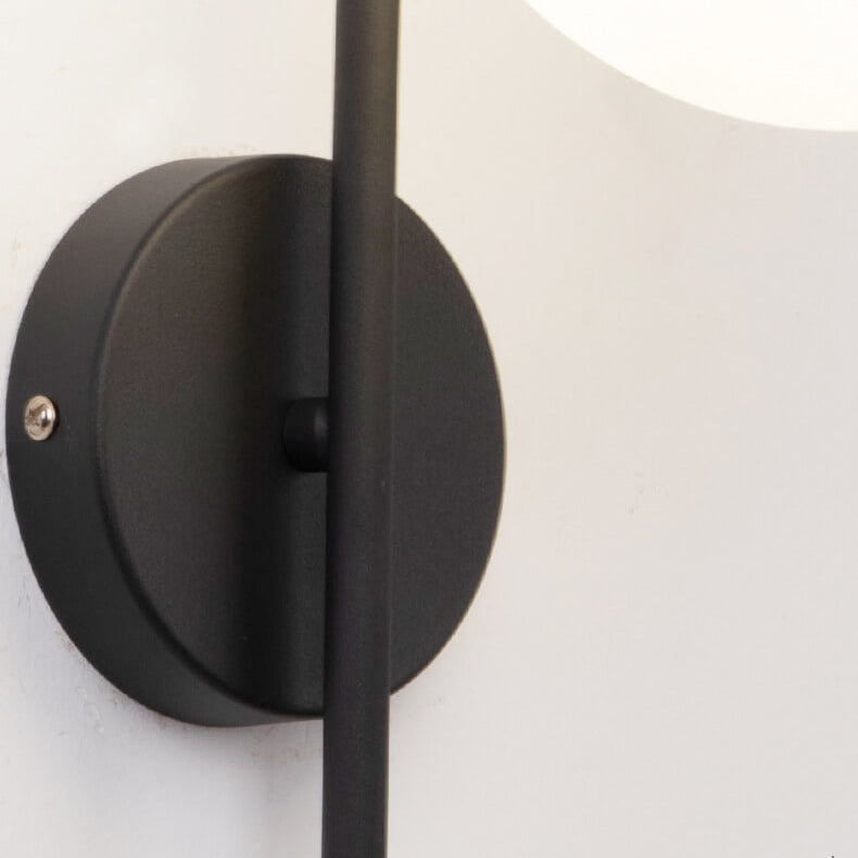 Nordic Glass Globe Arc Wall Sconce 1-Light