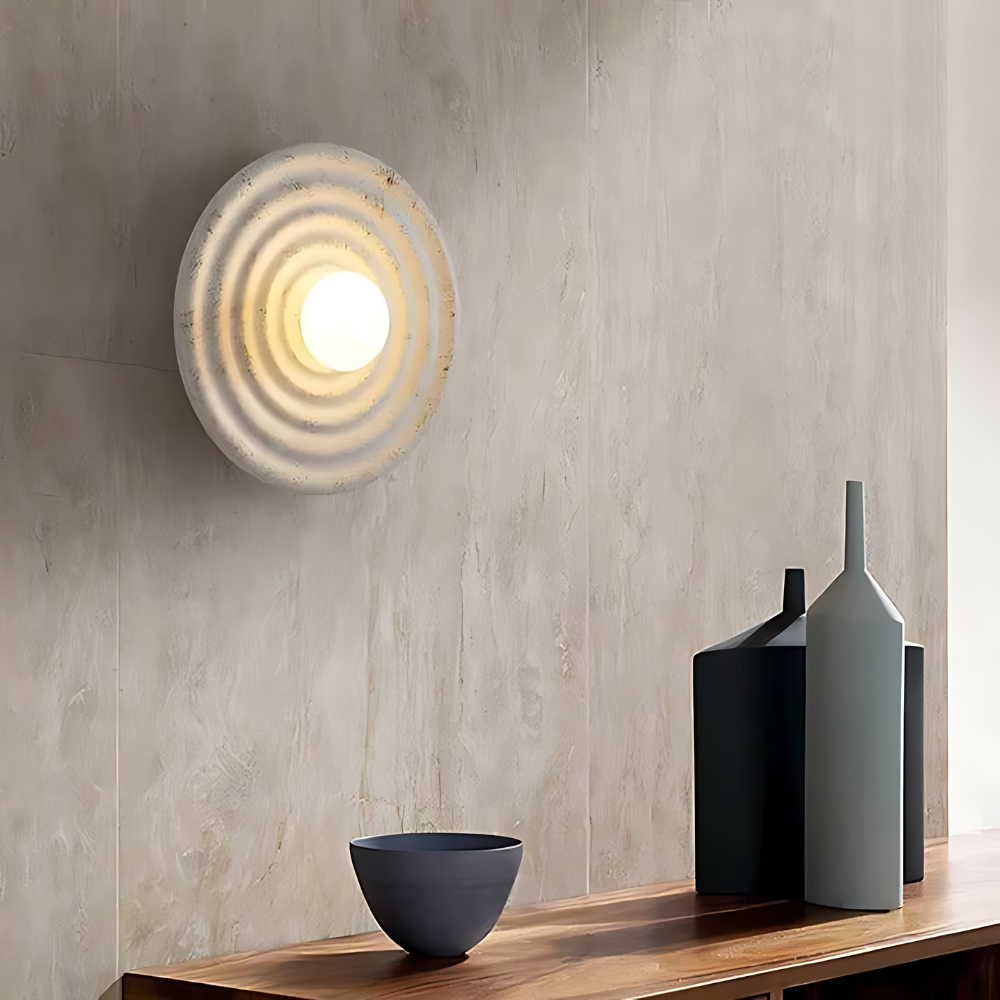 Modern Minimalist Resin Circular Wall Sconce G4 1-Light