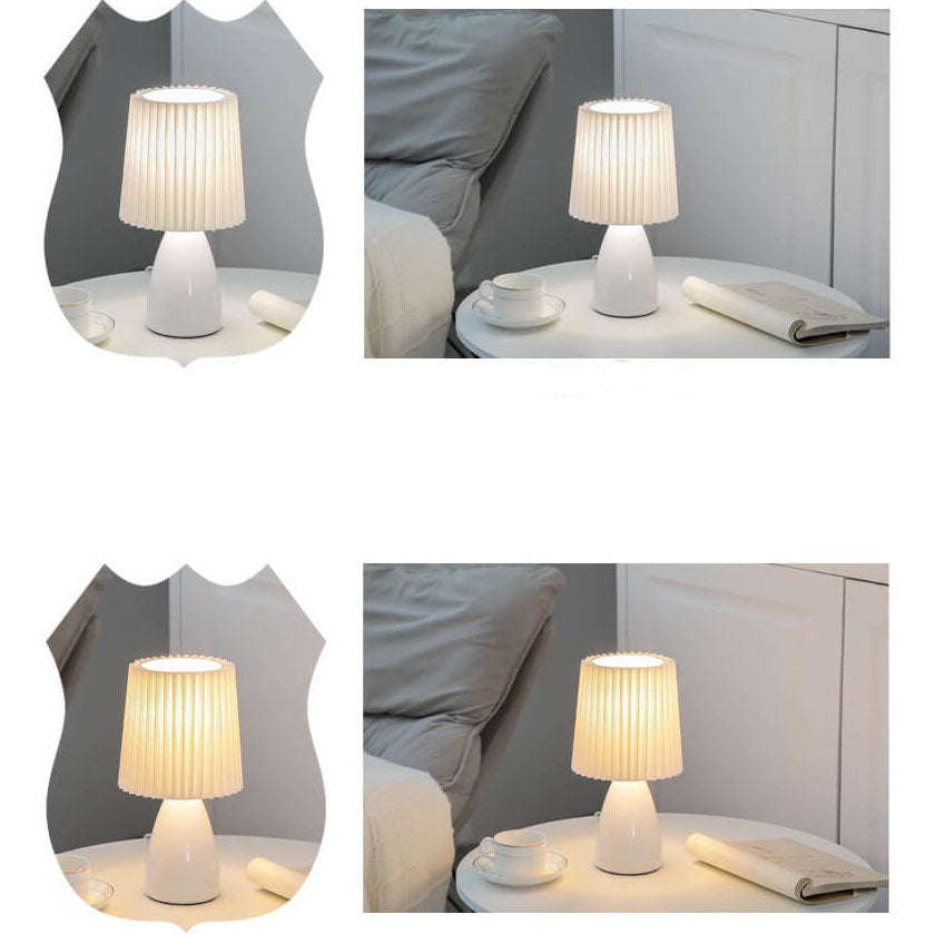 Nordic Glass Pleated Shade Table Lamp 1-Light