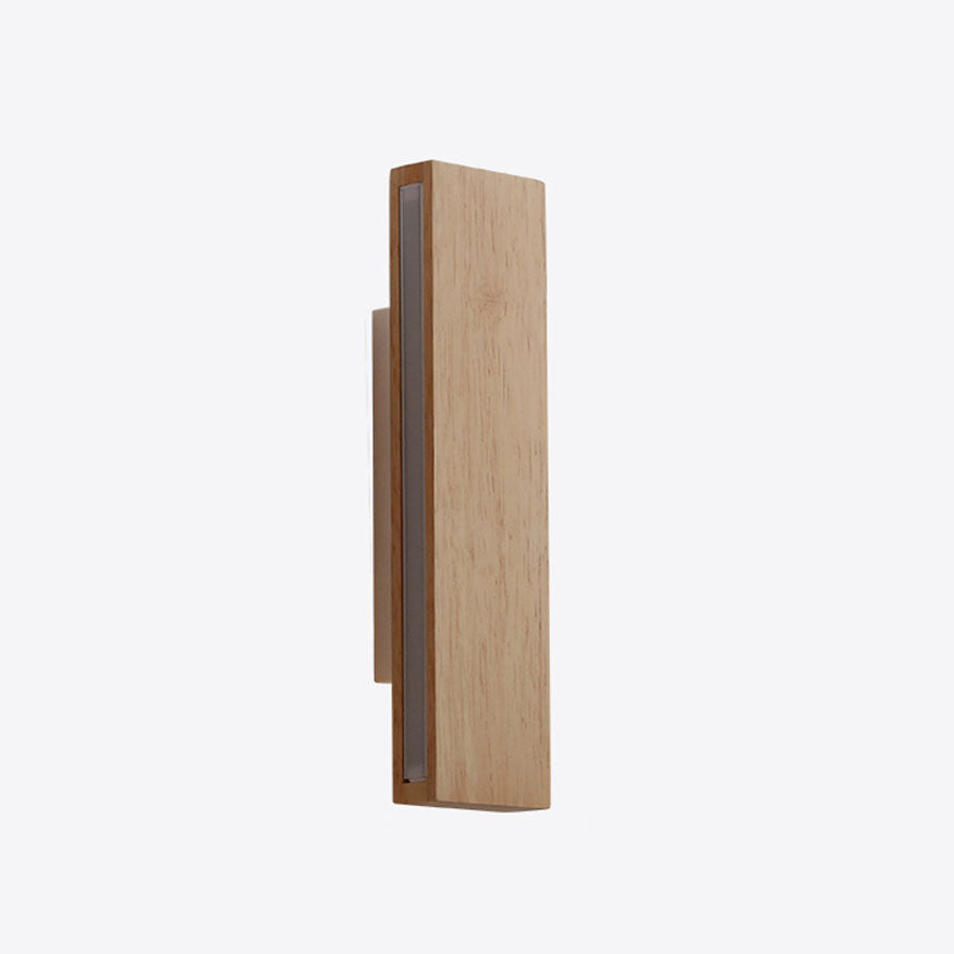 Japanese Wood Rectangular LED Wall Sconce