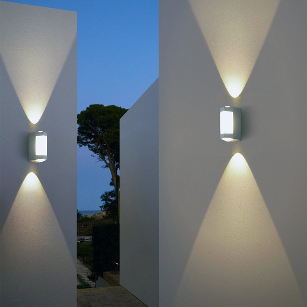 Nordic Minimalist Acrylic Rectangular Outdoor Wall Light LED Up-Down