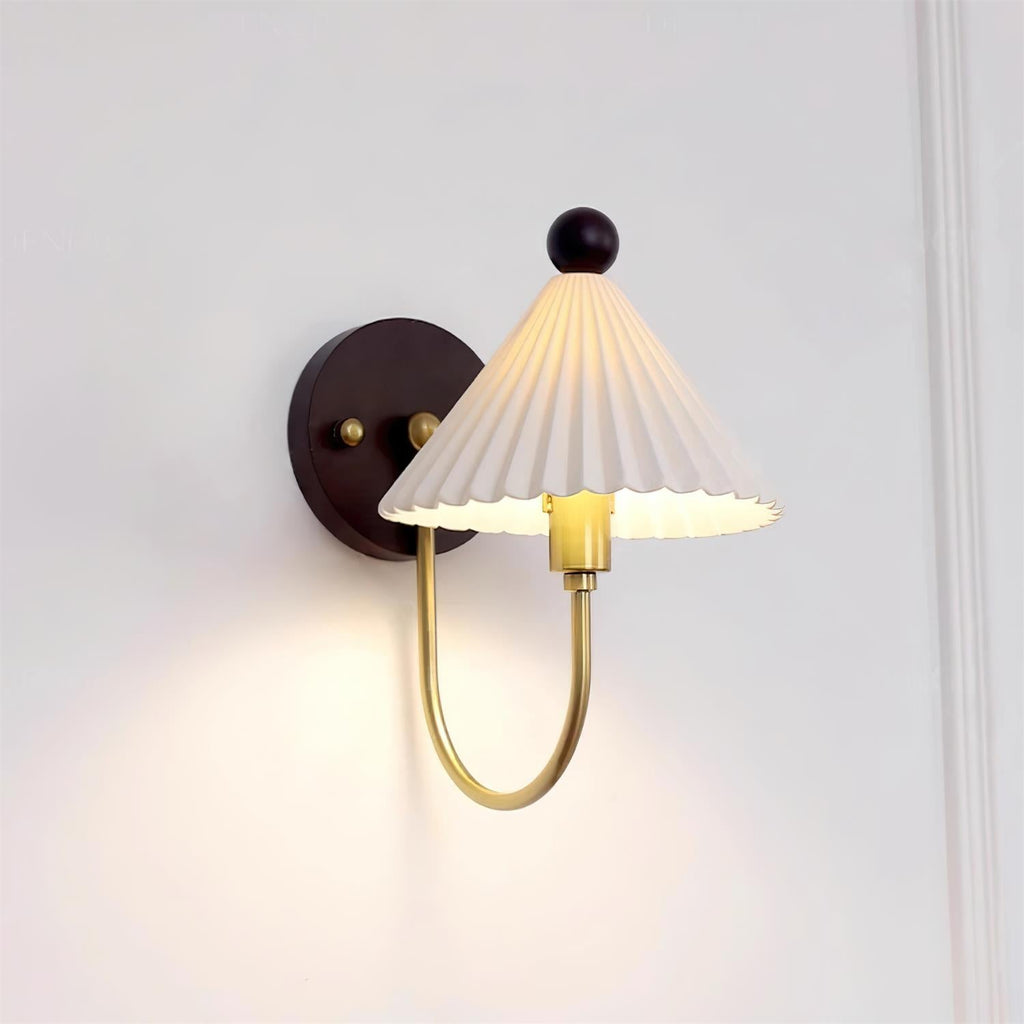 Retro Nordic Ceramic Pleated Wall Sconce LED 1-Light