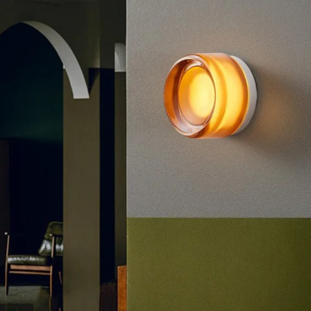 Modern Glass Round Wall Sconce LED 1-Light