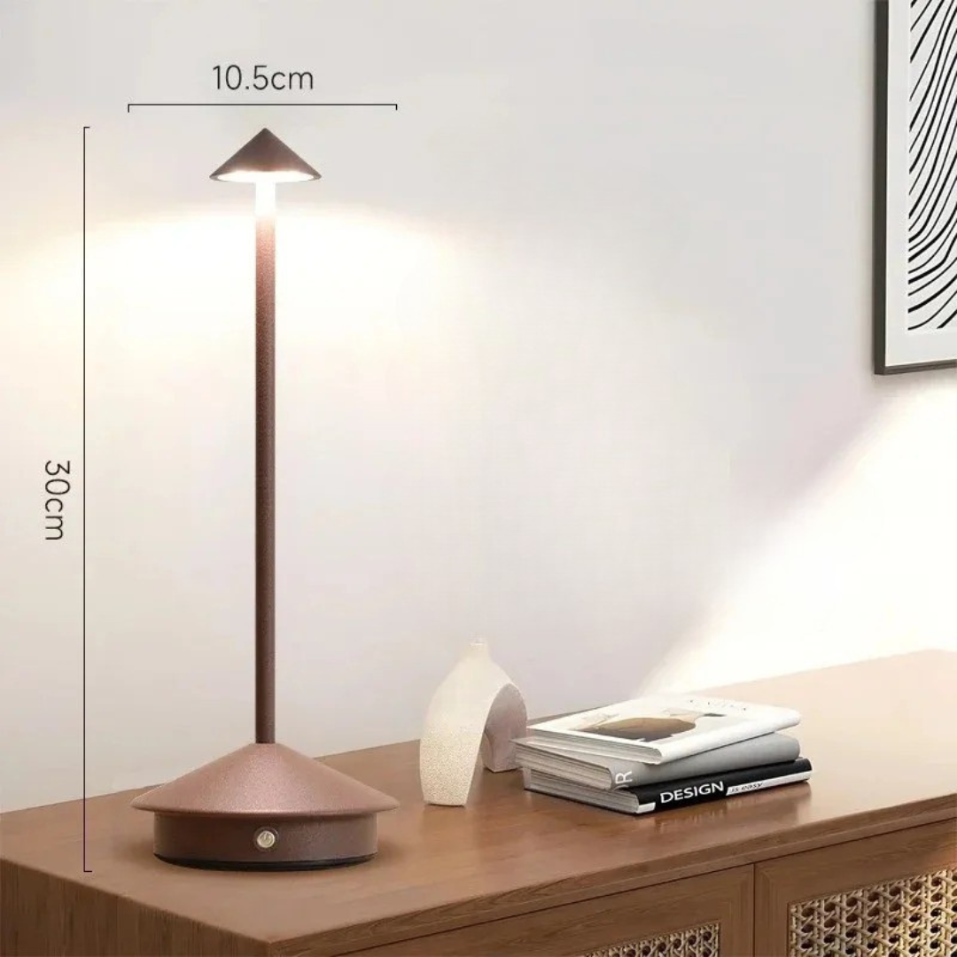 Modern Aluminium Cone LED Rechargeable Table Lamp 1-Light