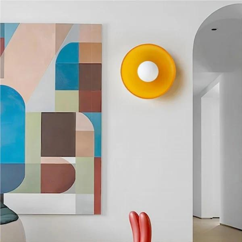 Nordic Glass Olive Disc Wall & Ceiling Light LED 1-light