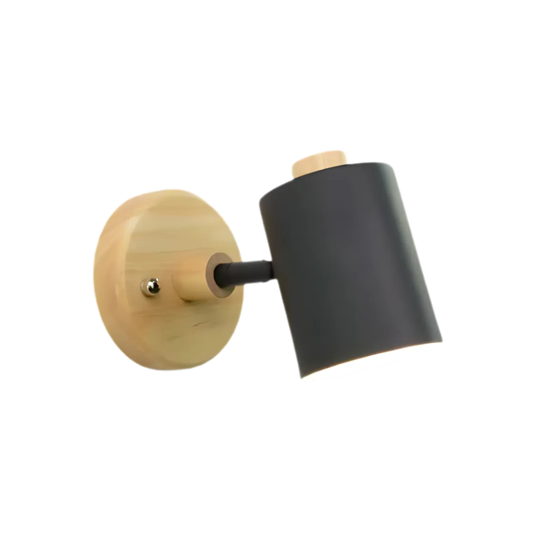Modern Minimalist Wood Cylinder LED Wall Sconce 1-light