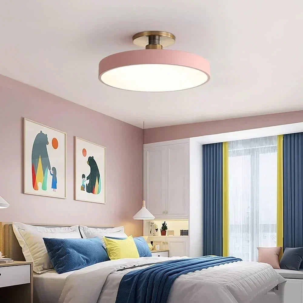 Modern Brass Round LED Ceiling Light 1-Light