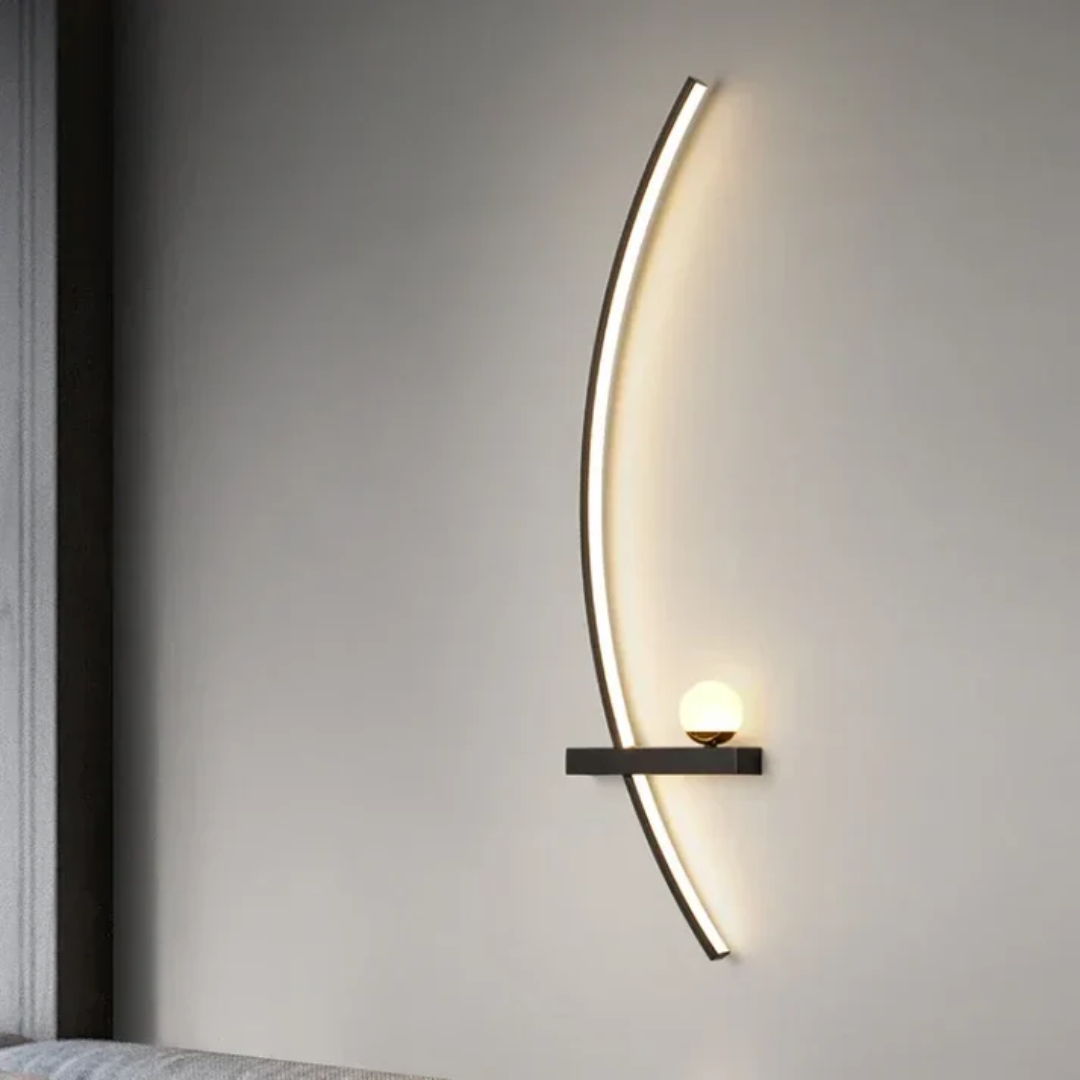 Modern Brass Arc LED Wall Sconce 2-Lights