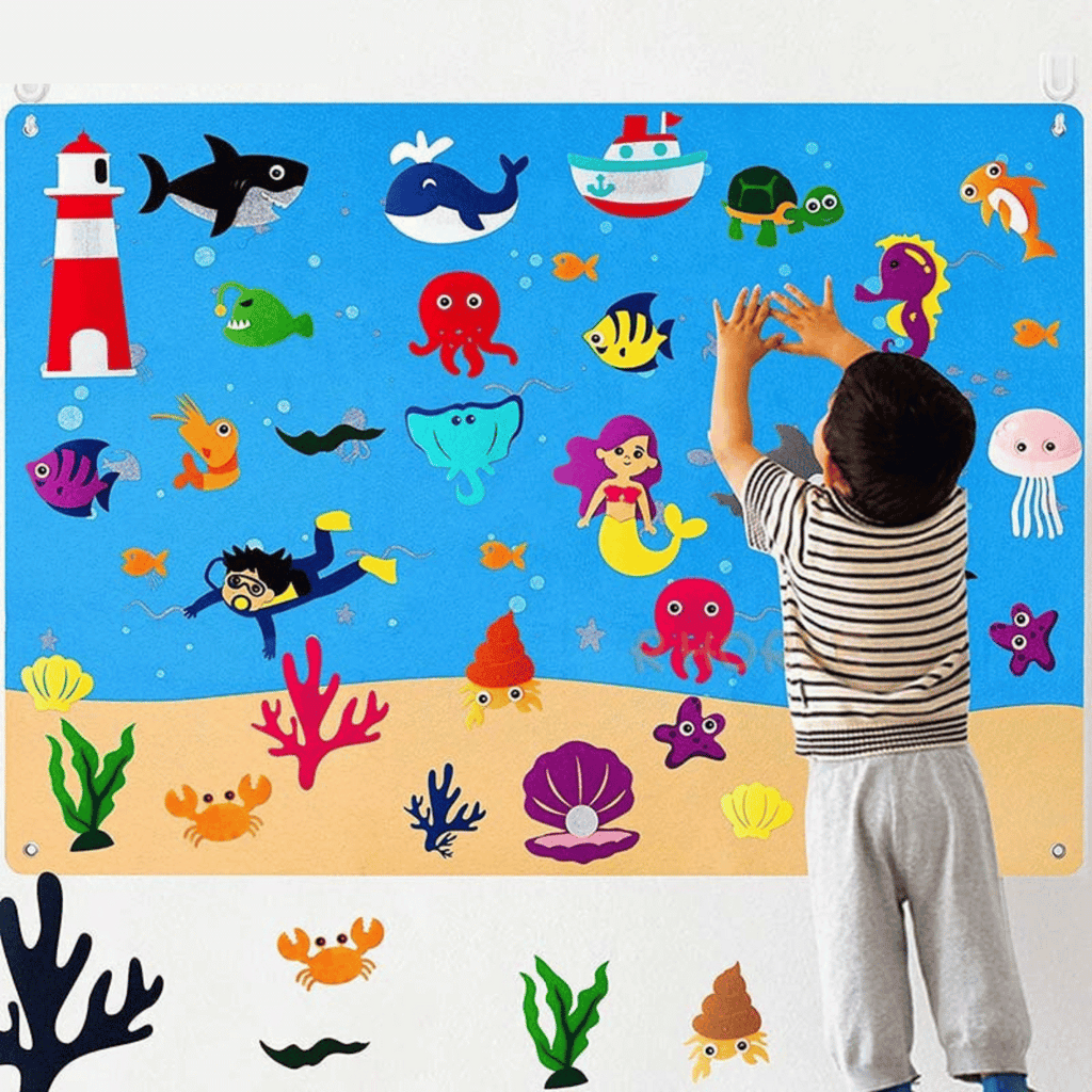 Guili | Felt board with animals | Educational toys for toddlers - Discover the world