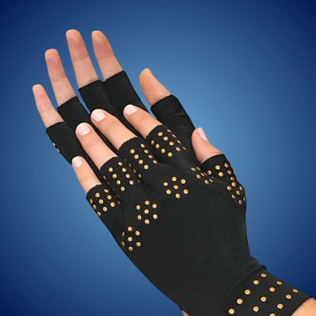 Guili | Fingerless Gloves for Arthritis & Pain Relief - Magnetic Compression for Improved Circulation and Reduced Swelling