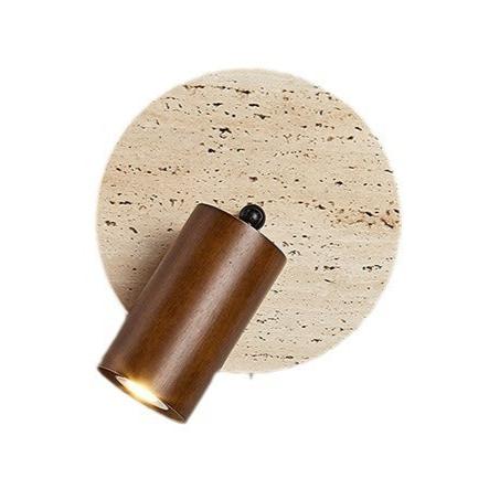 Modern Travertine Wood Rotatable Wall Sconce LED 1-Light