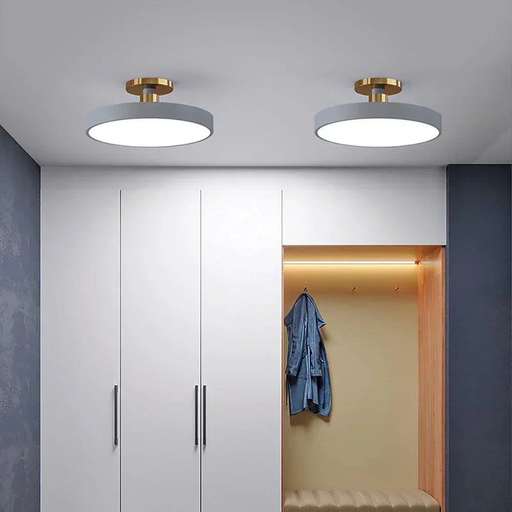 Modern Brass Round LED Ceiling Light 1-Light