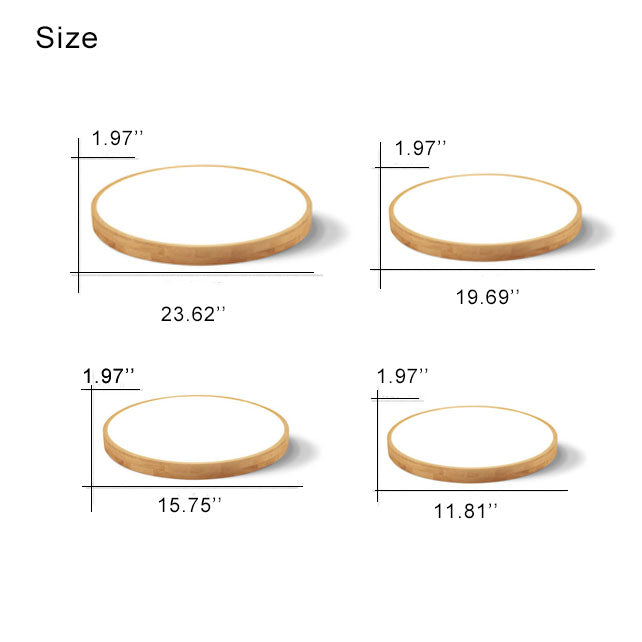 Nordic Solid Wood Round Ultra-thin LED Flush Mount Ceiling 1-Light