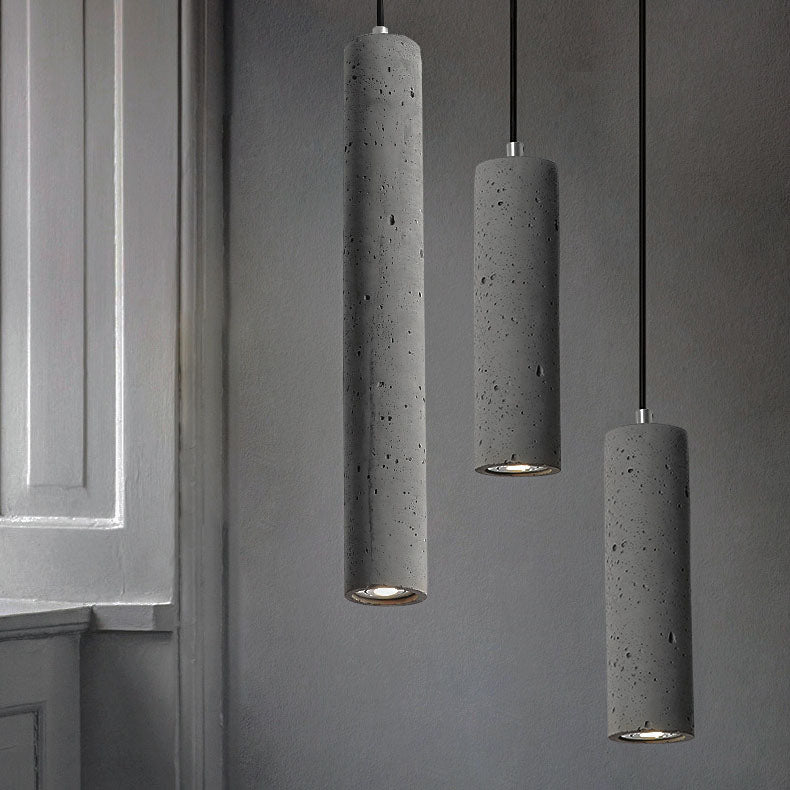 Industrial Cement Cylindrical Pendant 1-Light