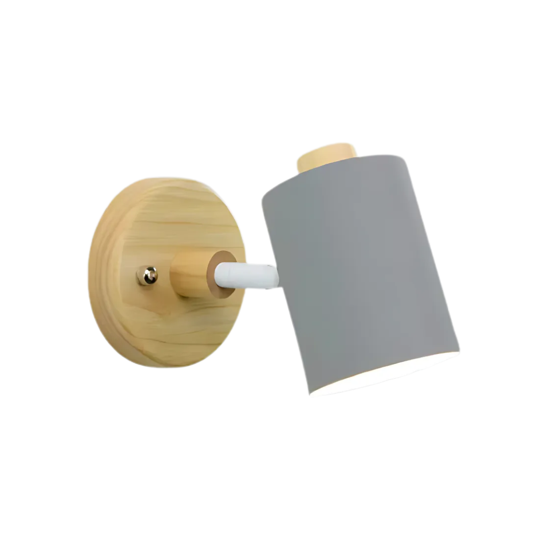Modern Minimalist Wood Cylinder LED Wall Sconce 1-light