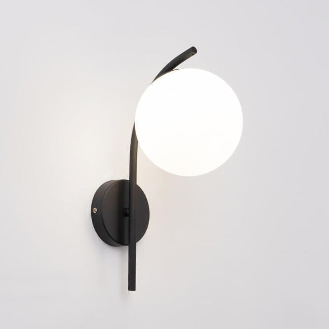 Nordic Glass Globe Arc Wall Sconce 1-Light