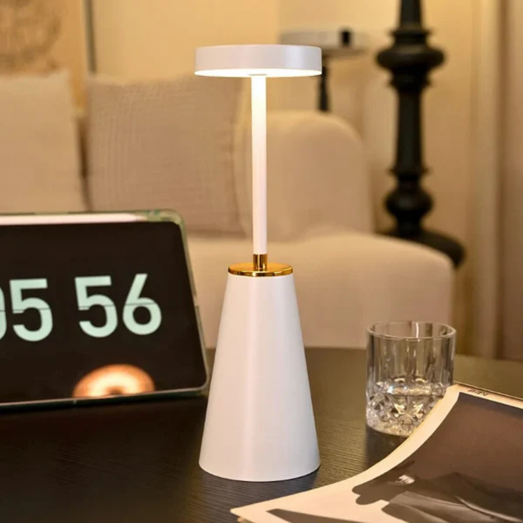 Modern Iron Cone LED Rechargeable Table Lamp 1-Light