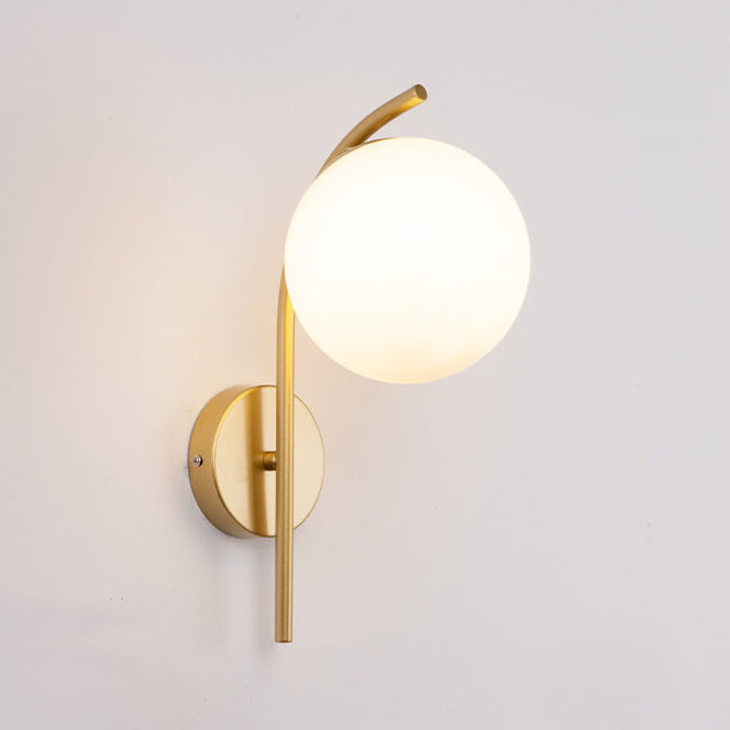 Nordic Glass Globe Arc Wall Sconce 1-Light