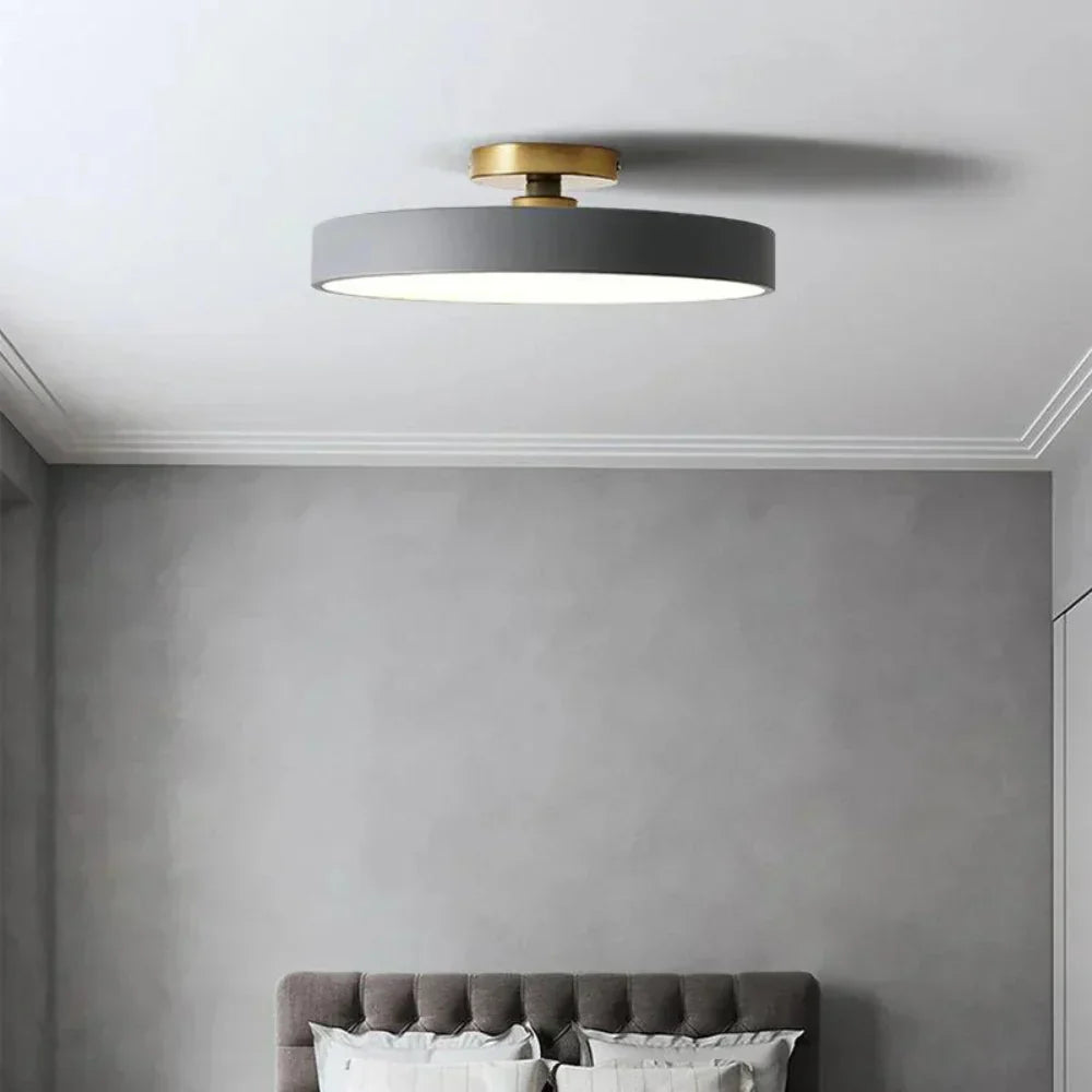 Modern Brass Round LED Ceiling Light 1-Light