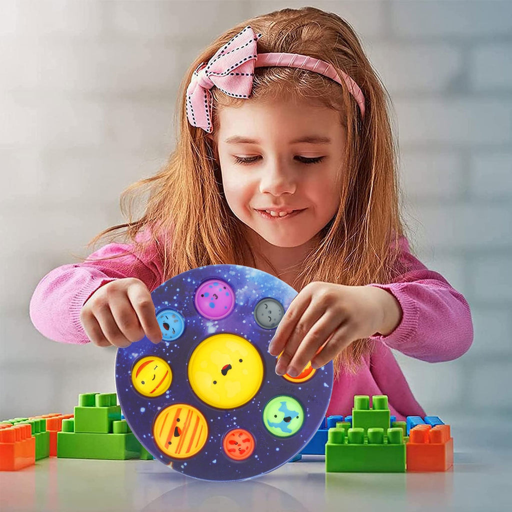 Guili | SpacePop | Relaxing Play Fun - Planet Simple Dimple Fidget Popper for Kids