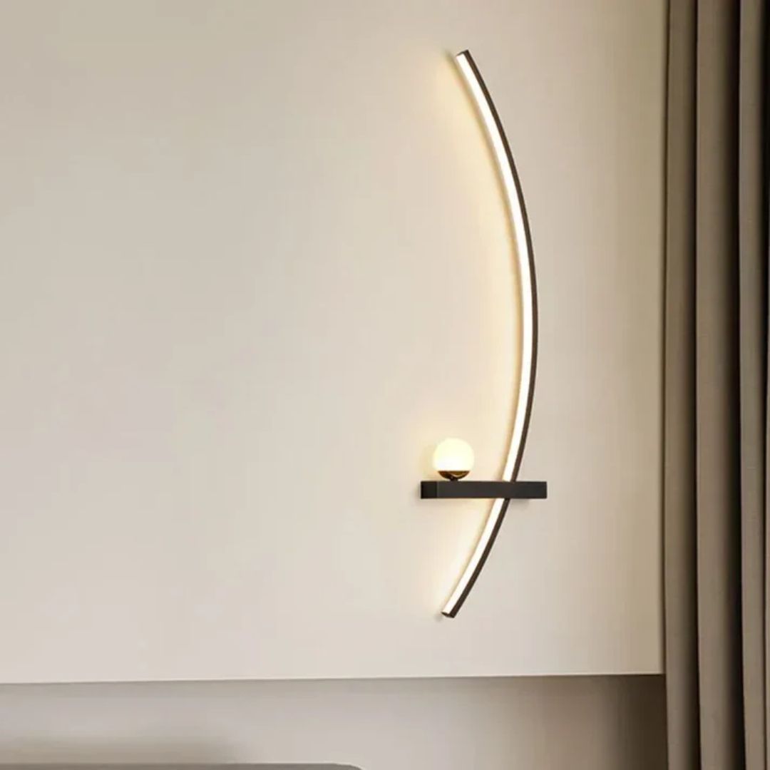 Modern Brass Arc LED Wall Sconce 2-Lights