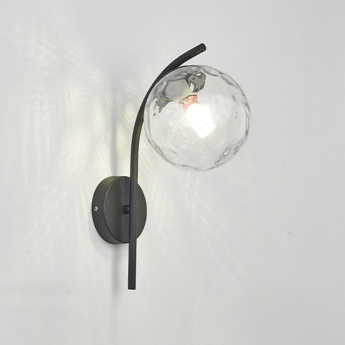 Nordic Glass Globe Arc Wall Sconce 1-Light
